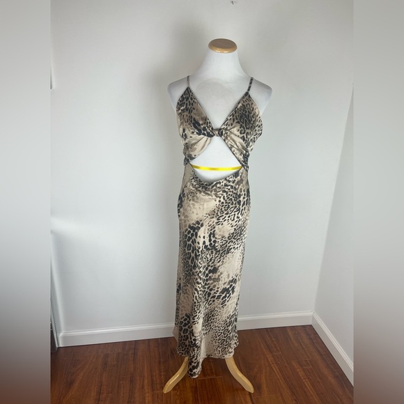 hello Molly RUNAWAY JANGELA MIDI DRESS LEOPARD Size L - Picture 5 of 9